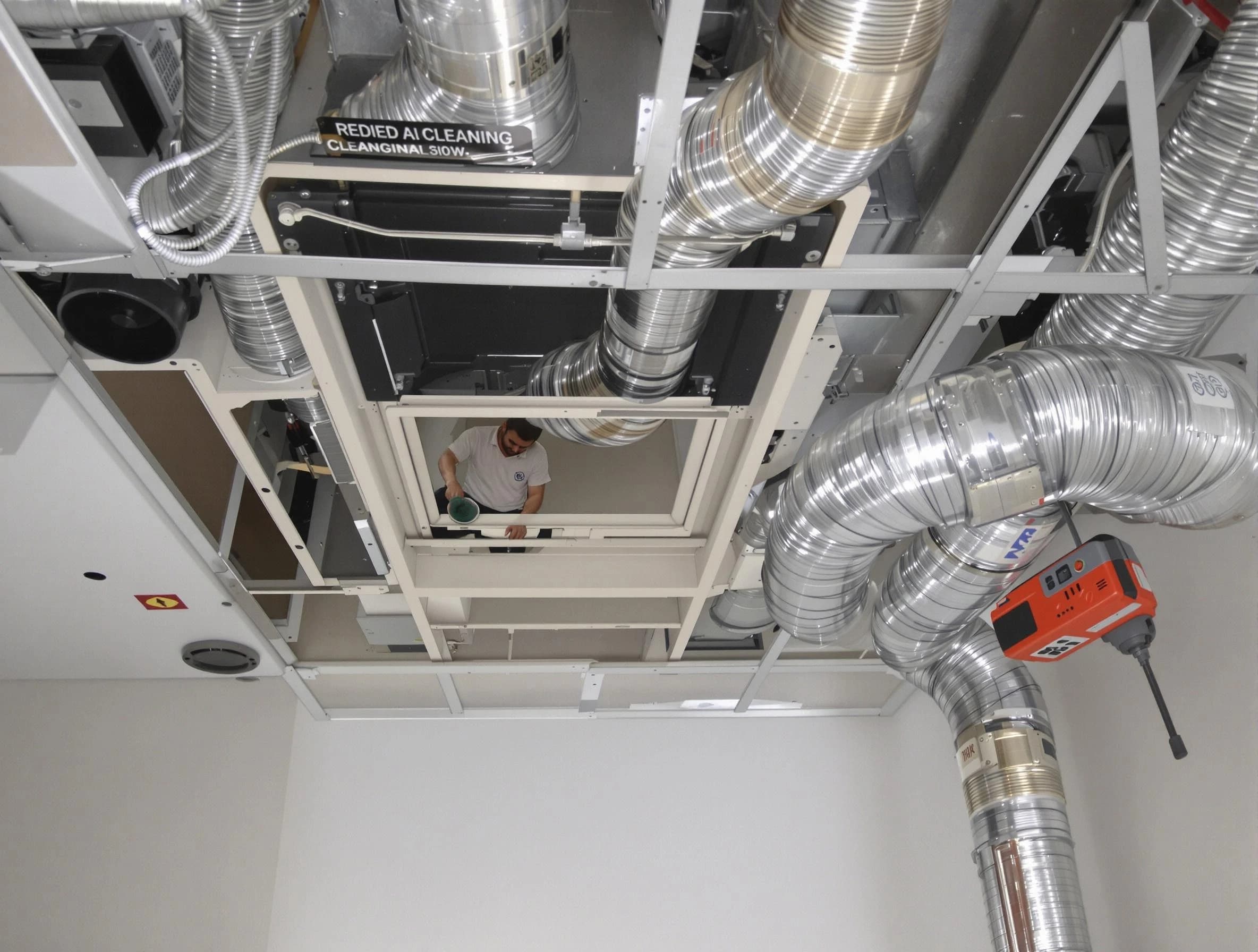 Tyrone Air Duct Cleaning technician performing detailed central duct system cleaning in Tyrone