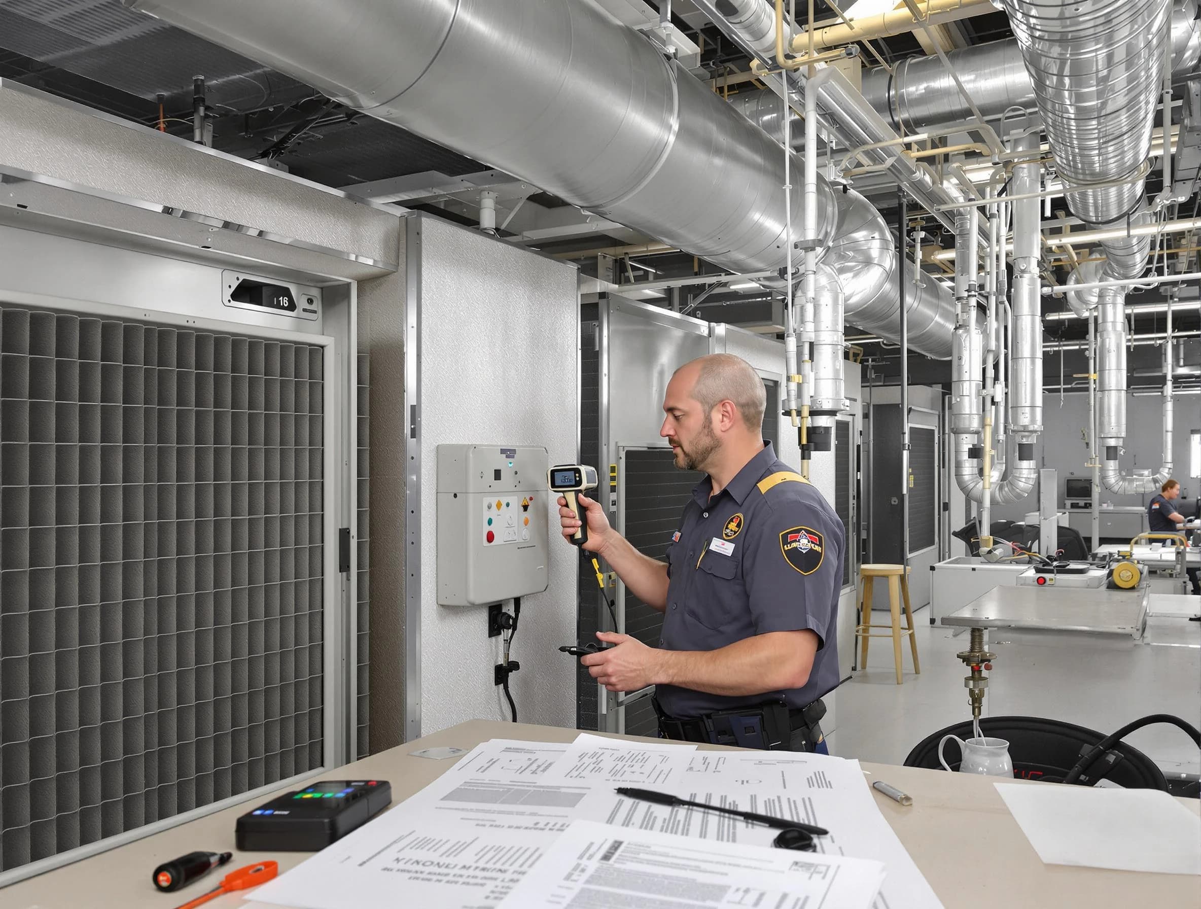 Professional filter system inspection by Tyrone Air Duct Cleaning in Tyrone