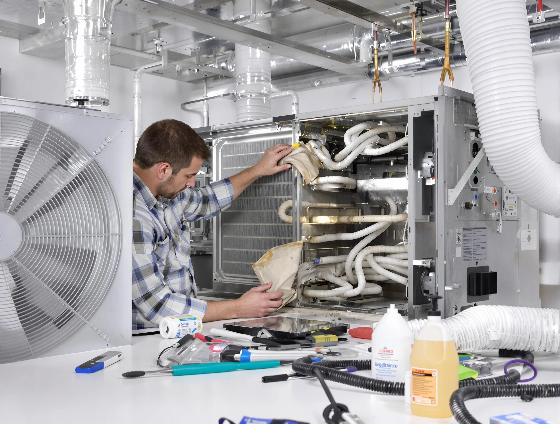 Tyrone Air Duct Cleaning specialist performing precision AC coil cleaning in Tyrone