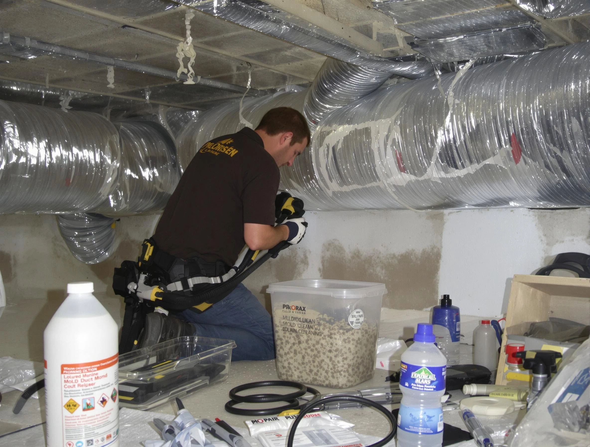 Tyrone Air Duct Cleaning specialist performing professional mold removal from air ducts in Tyrone