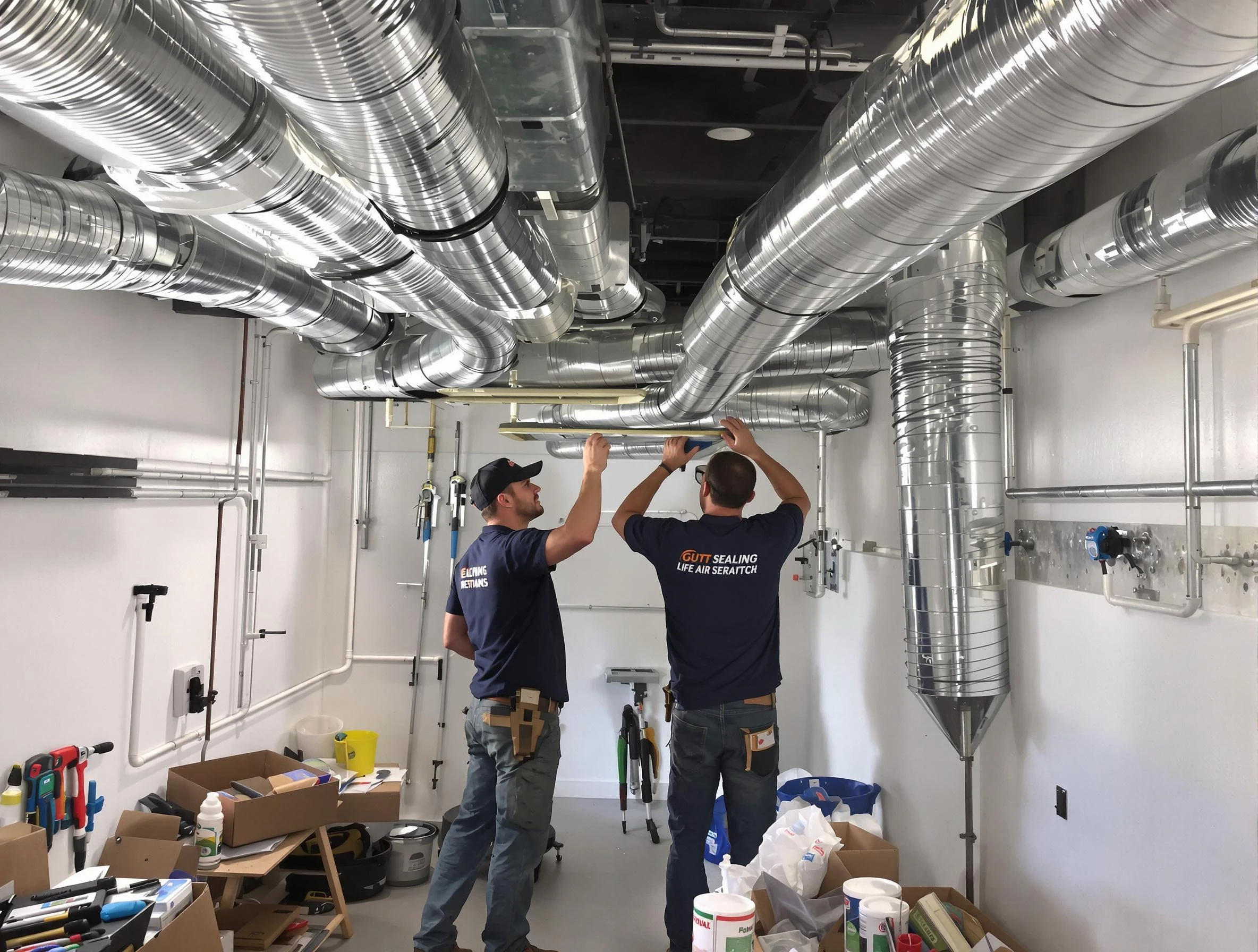 Tyrone Air Duct Cleaning technician applying professional duct sealing solutions in Tyrone