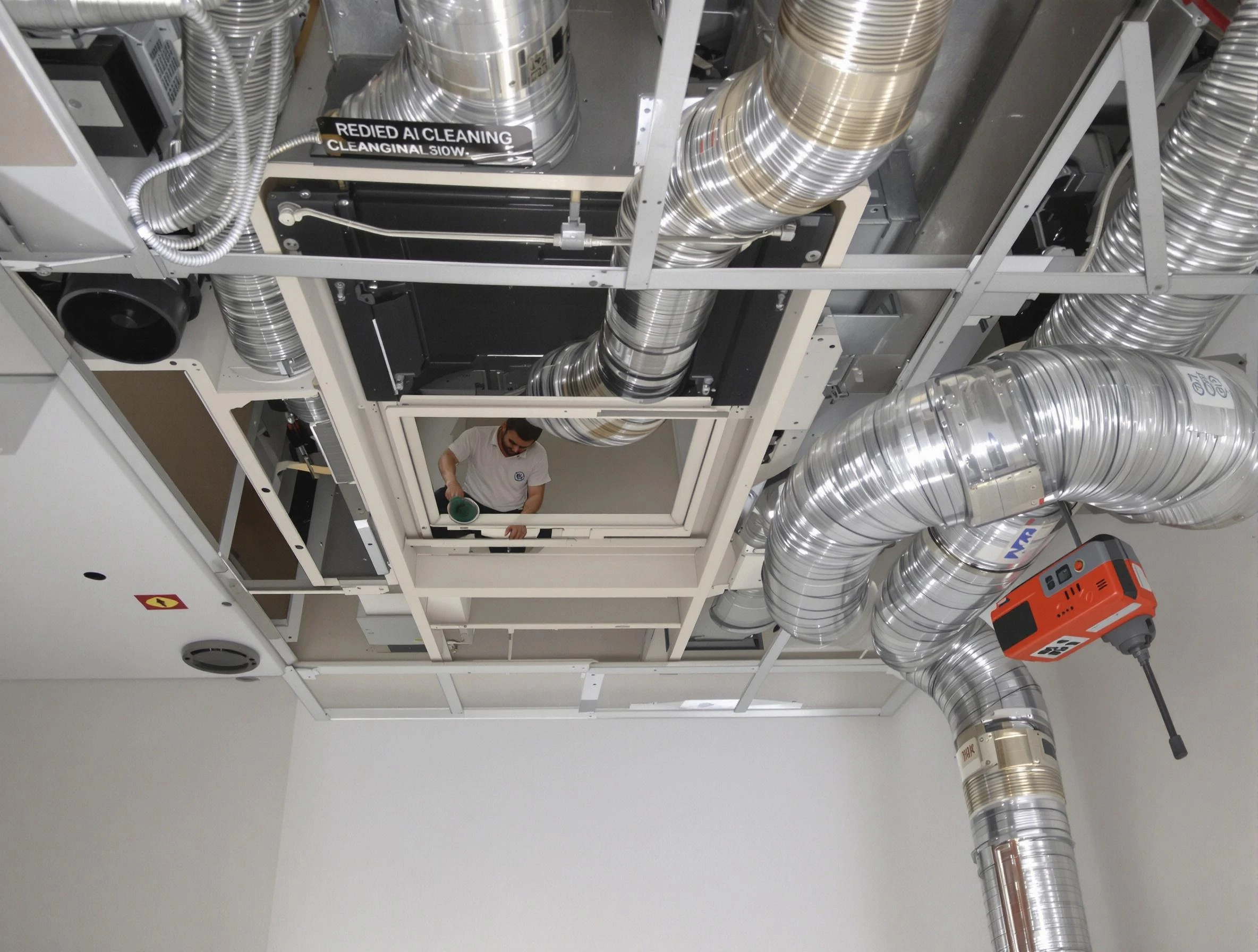 Tyrone Air Duct Cleaning technician performing detailed central duct system cleaning in Tyrone