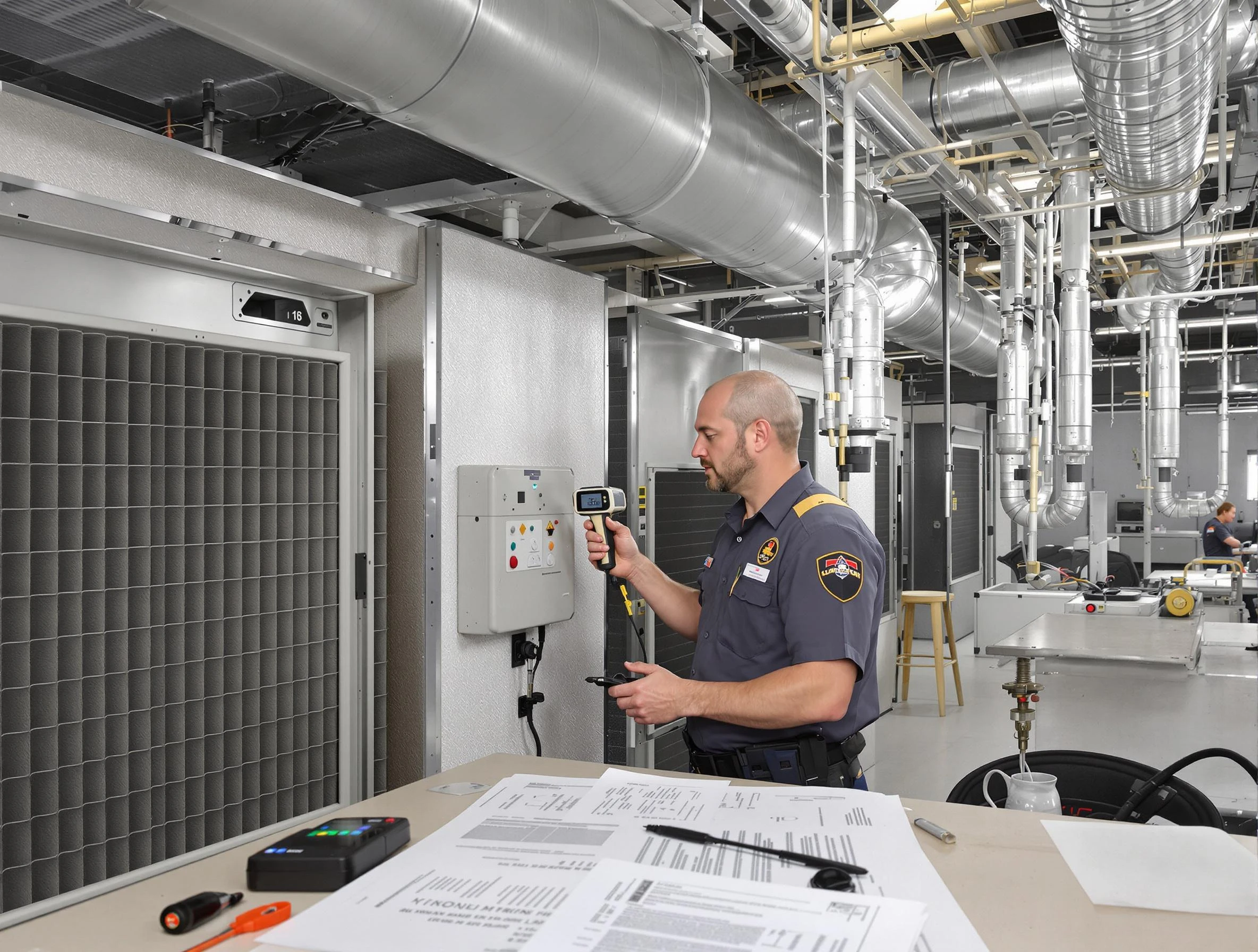 Professional filter system inspection by Tyrone Air Duct Cleaning in Tyrone